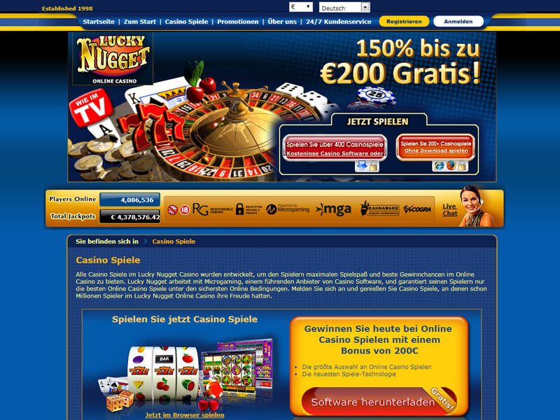 Lucky nugget online casino download game